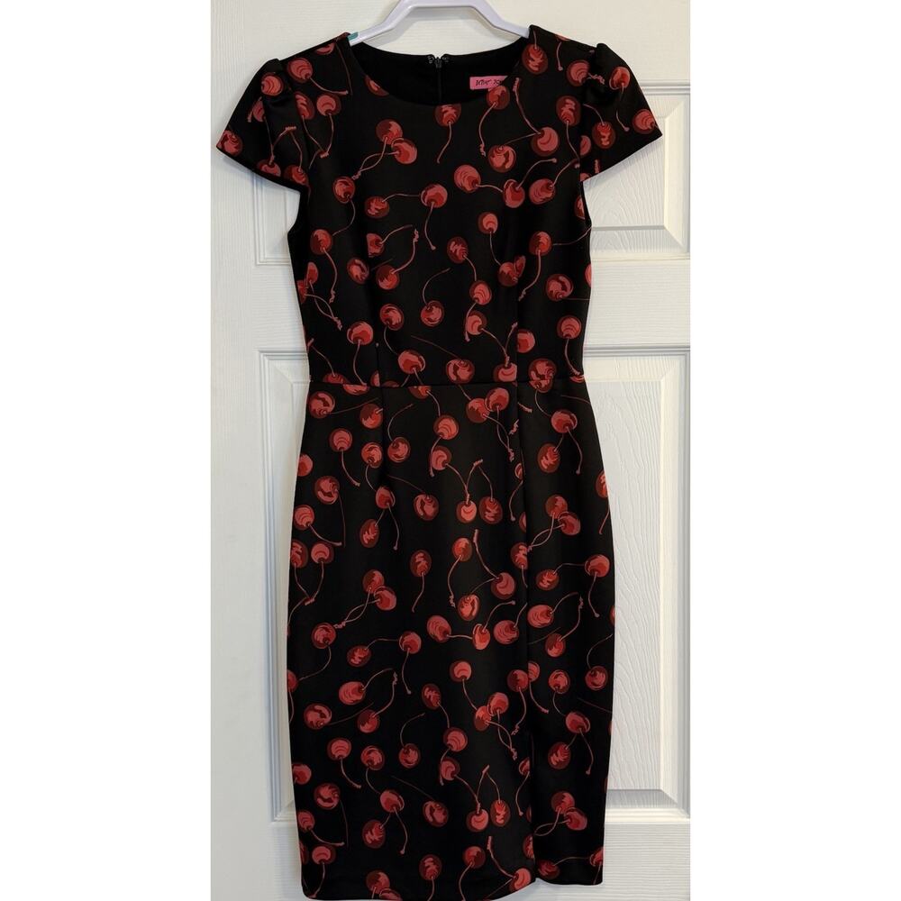 Betsey Johnson Dress Sz 4 Rockabilly Pinup Retro‎ Cherry Print Bombshell 50s 60s